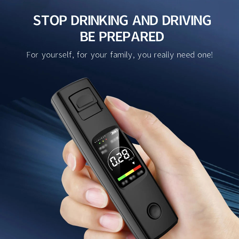 Professional High Sensitivity Breathalyzer - Non-Contact Alcohol Tester with Type-C Charging, Portable Alcoholometer