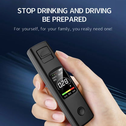 Professional High Sensitivity Breathalyzer - Non-Contact Alcohol Tester with Type-C Charging, Portable Alcoholometer