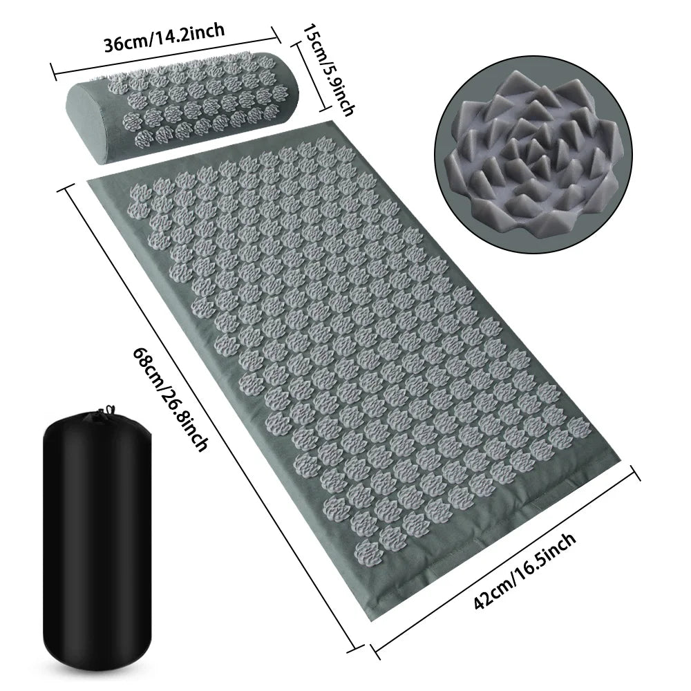 Pranamat Eco Lotus Spike Mat — Acupressure Massage Cushion for Neck, Back & Feet, Kuznetsov Applicator Yoga Therapy