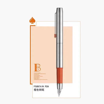 MAJOHN B25 Metal Fountain Pen - Fine Nib Stainless Steel Writing Pen with Ink Absorber for Business & Office Use