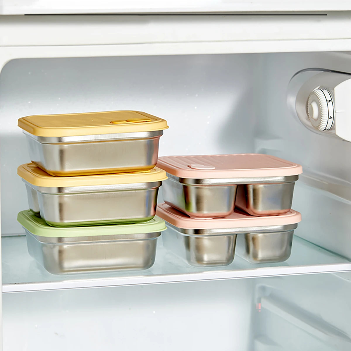 WORTHBUY 304 Stainless Steel Lunch Box with Lid — Portable Leak-Proof Stackable Bento Box for Fruit, Salad, and Food Storage, Ideal for Students