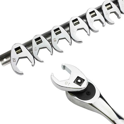 10pcs 3/8" Drive Crowfoot Wrench Set — 10-22mm Metric Open-End Spanners for Torque Wrenches