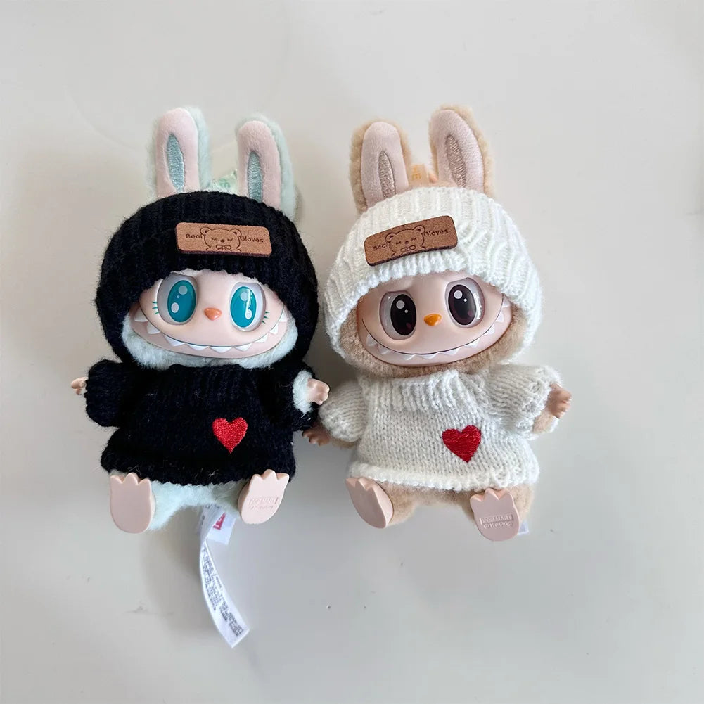 17cm Labubu Doll Clothes – Kpop EXO-Inspired Skirt & Sweater Outfit, V1 V2 Idol Clothing Gift