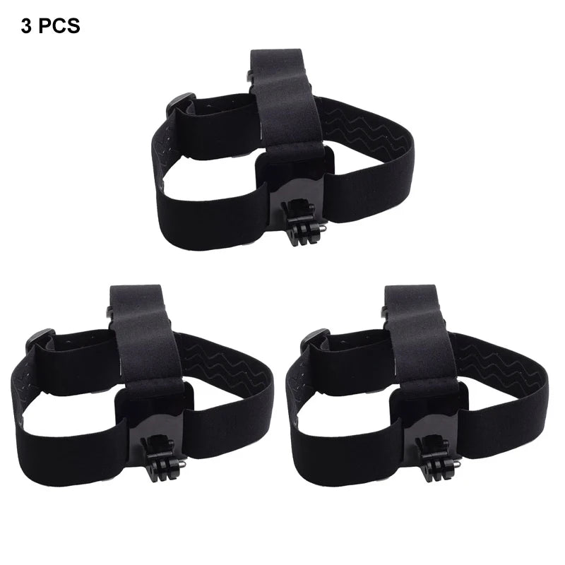 Adjustable Anti-Slip Head Strap Mount - Hands-Free Headband Holder for GoPro, SJCAM, AKASO, Insta360 and DJI Action Cameras