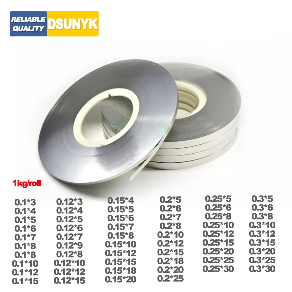 1kg Roll 18650 Li-Ion Battery Nickel Sheet – Nickel-Plated Steel Strip Connector for Spot Welding Machines