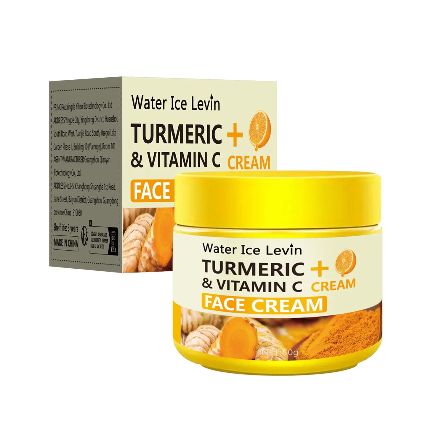 Turmeric Vitamin C Anti-Aging Cream – 50g Moisturizing Collagen & Hyaluronic Acid Face Cream for Wrinkle Reduction