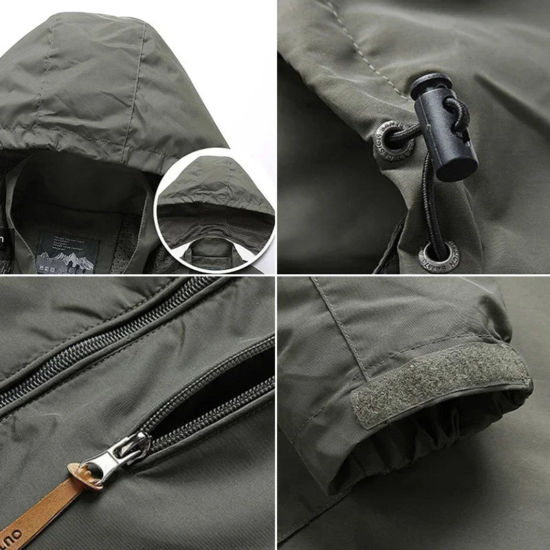 Men's Waterproof Windbreaker Jacket - Autumn Winter Outdoor Hiking Camping Fishing Casual Baseball Coat