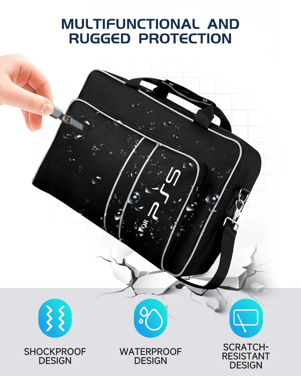 PS5 Travel Case - Protective Carry Bag for PS5 Disc/Digital Console, Controllers, Game Cards & Headset