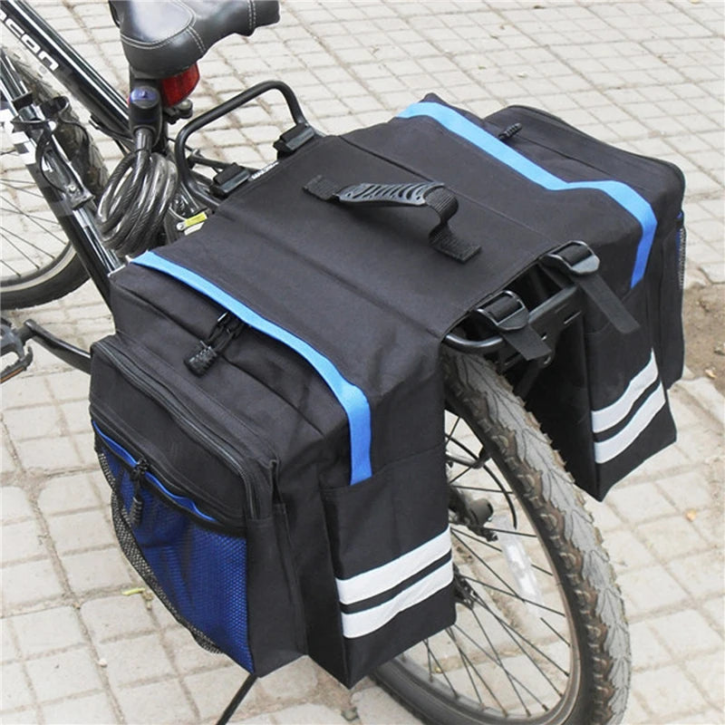 MTB Bicycle Rear Rack Carrier Bag - Durable Double Side Trunk Luggage Pannier, Cycling Travel Seat Bag