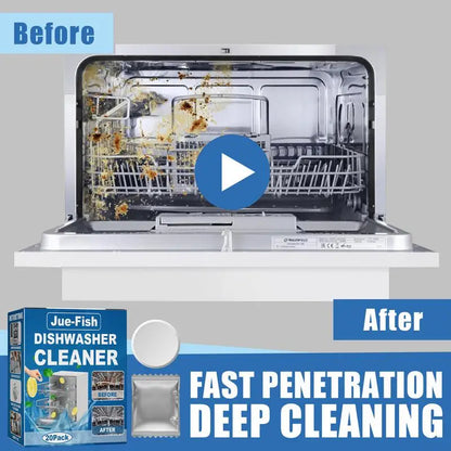 20pcs Dishwasher Cleaner - Powerful Stain and Limescale Removal Tablets for Odor-Free, Clean Dishes