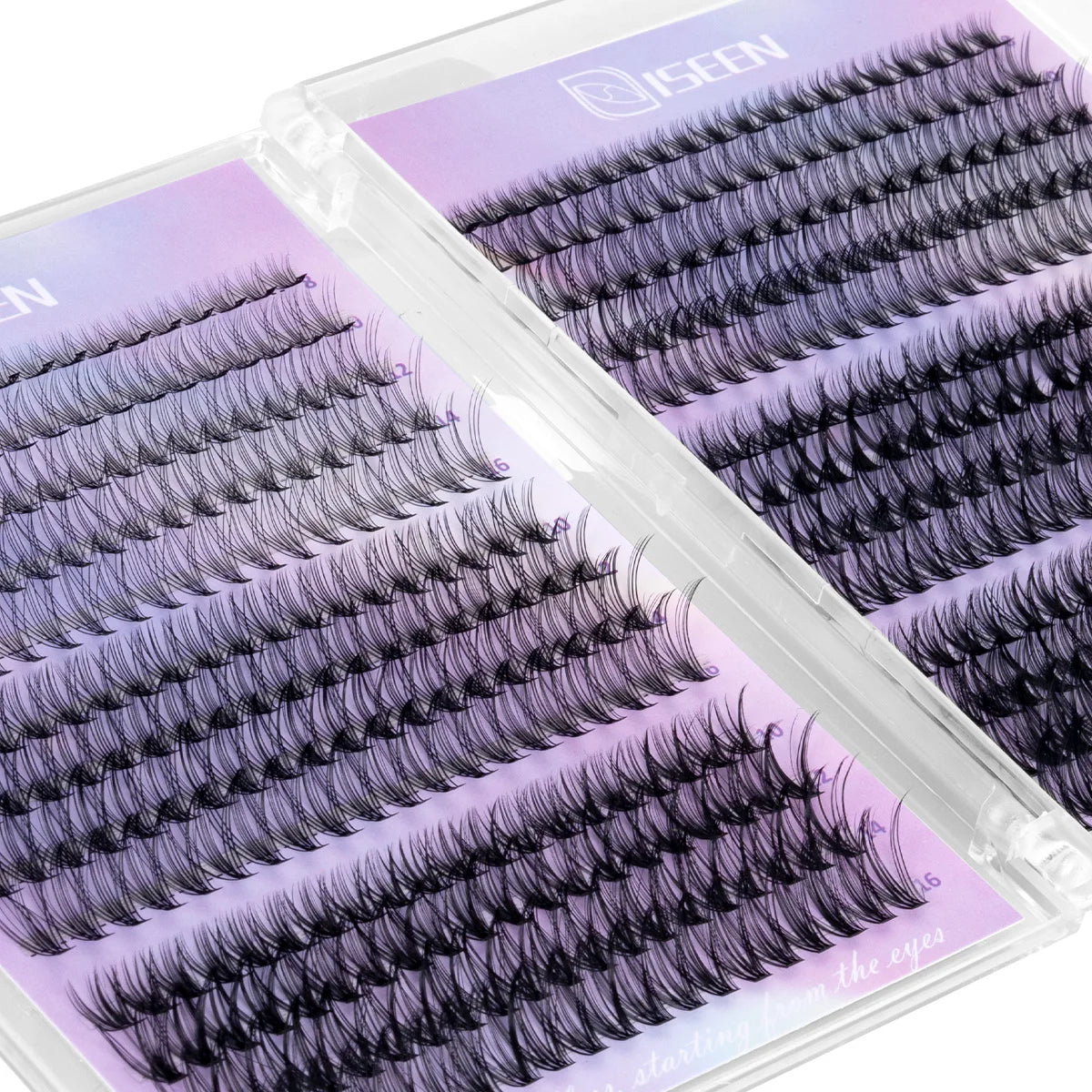 DIY Lash Clusters Kit – Wispy Natural C Curl Eyelash Extensions 8–16mm with Bond & Seal for Salon-Style Eyelash Makeup