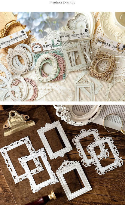 Mr.Paper 10 Sheets Hollow Relief Design Cardstock - European Architectural Modeling, Retro DIY Creative Materials