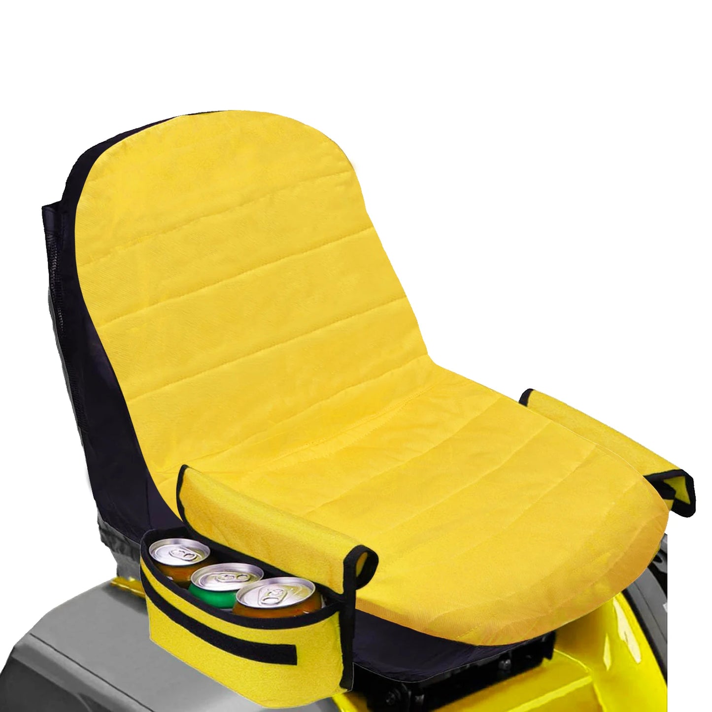 Riding Mower Seat Cover with Storage Pockets, 600D Oxford Tractor Seat Protector Universal Fit for Most Lawn Mowers