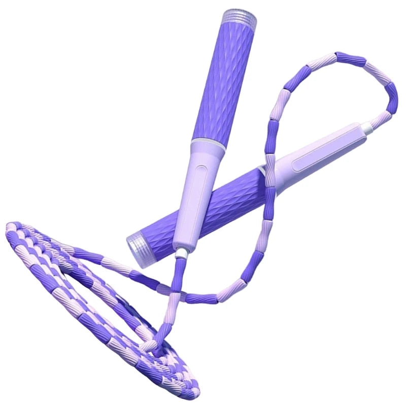 Beaded Adjustable Jump Rope – Segmented Fitness Skipping Rope for Men, Women & Kids