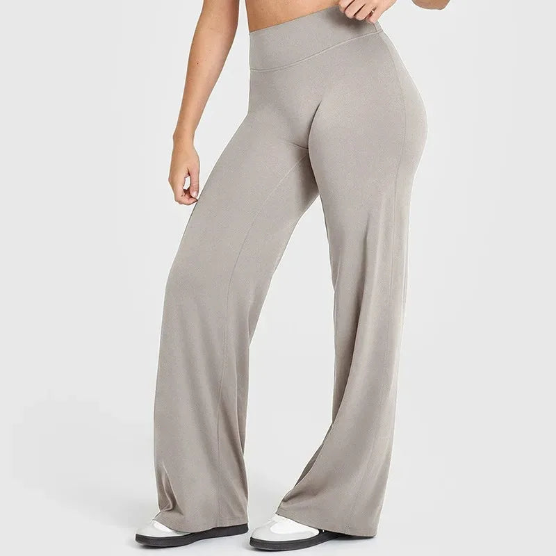 Women’s Ultra Soft Butter Yoga Pants – Mid Waist Straight Leg Sports Trousers for Gym, Pilates & Running