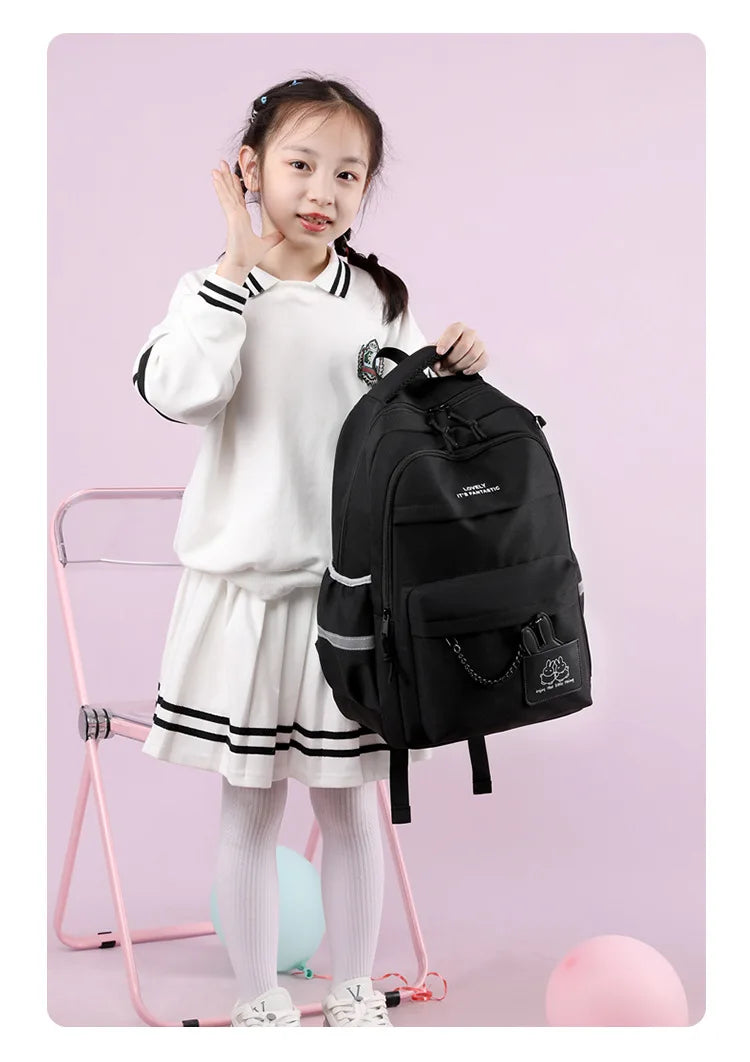Girls’ School Backpack | Purple & Pink Large Capacity Bookbag for Kids, Primary Students Gift