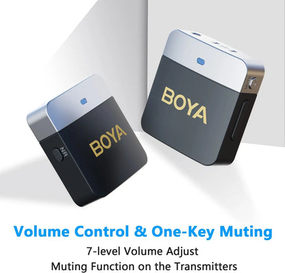 BOYA BY-M1V Wireless Lavalier Microphone: Lapel Condenser Mic for iPhone, Android, Smartphone, Camera, PC - Ideal for Gaming, YouTube, Broadcast, Vlog