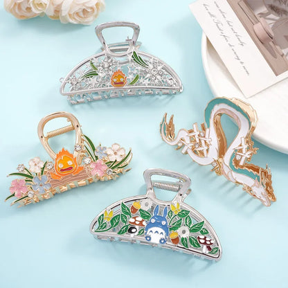 YWYHJ Cute Cartoon Hair Claw | Large Dragon & Japanese Cat Hair Clip for Women