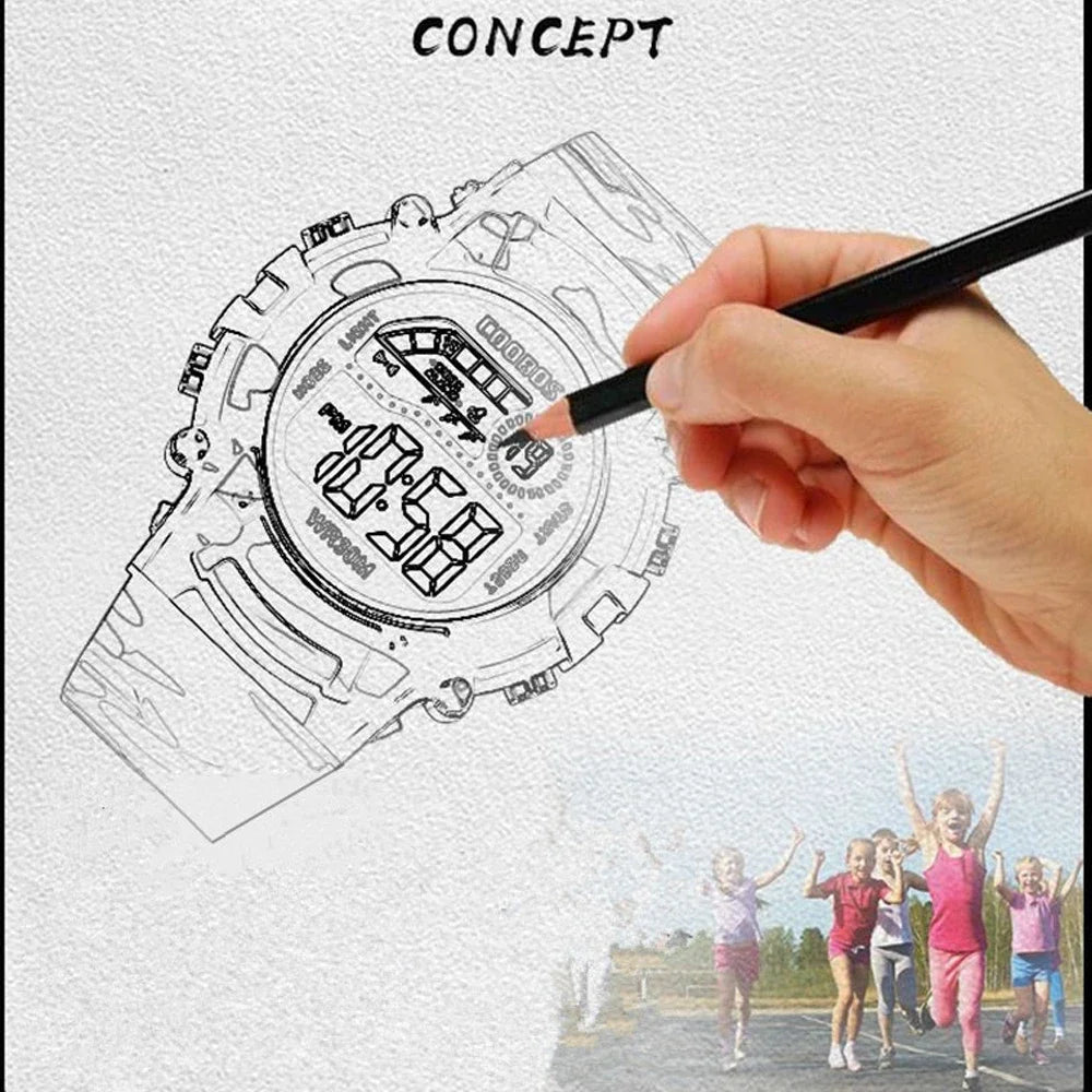 Kids Sport Digital Watch - Waterproof LED Electronic Watch with Luminous Display & Week Function