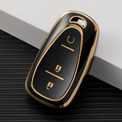 TPU Car Key Case Cover – Compatible with Chevrolet Malibu, Blazer, Traverse, Seeker, Onix, Equinox, Volt, Bolt, Trax, Orlando, Cruze, Spark, Sonic, Camaro