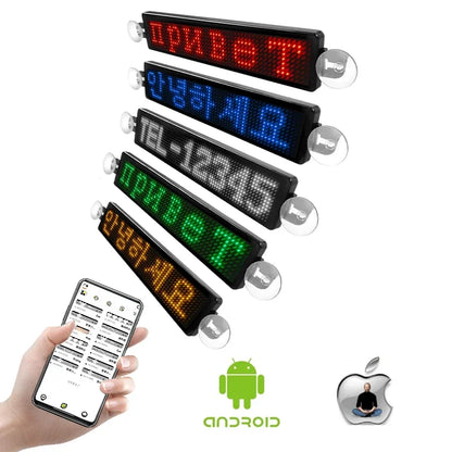 Advertising Programmable LED Message Board - DIY Scrolling Text Display for Car Rear Windows, Cafes, Bars, and Store Signs