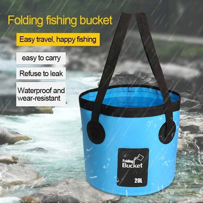 Portable Waterproof Water Bag - 12L/20L Folding Bucket Water Storage Container Carrier Bags for Fishing, Camping, Hiking