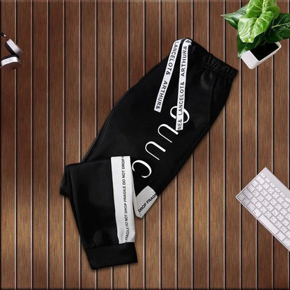 Men's Fashion Tracksuit Set – Hoodie & Sweatpants with Trendy Print | Casual Black & White Jogger Outfit
