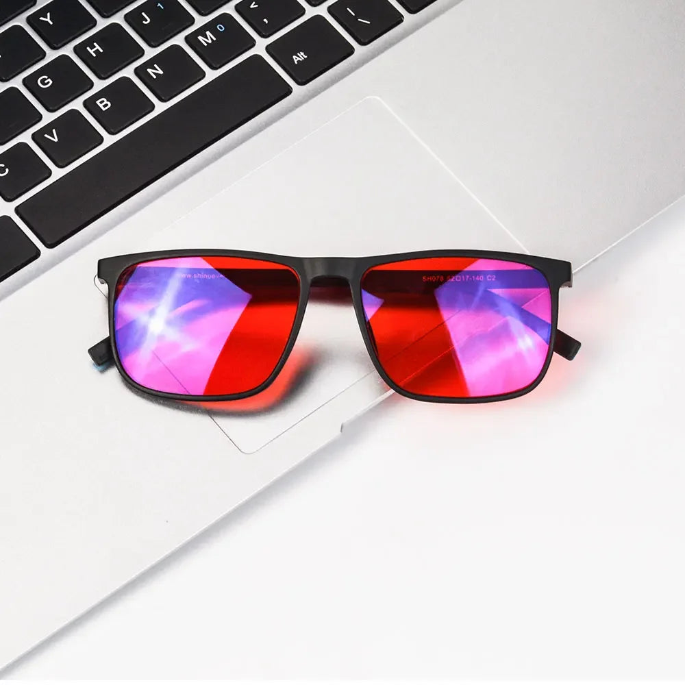 SHINU Blue Light Blocking Glasses – Red Lens Anti-Glare Eyewear for Men to Reduce Eye Strain