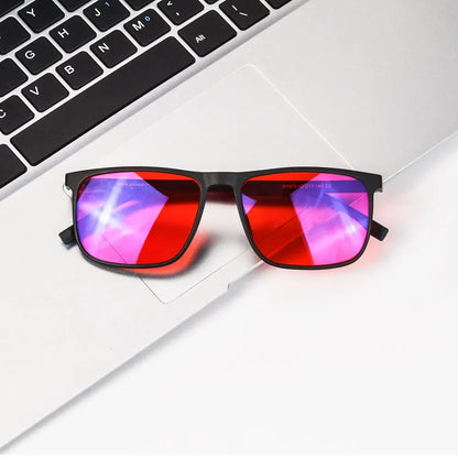 SHINU Blue Light Blocking Glasses – Red Lens Anti-Glare Eyewear for Men to Reduce Eye Strain