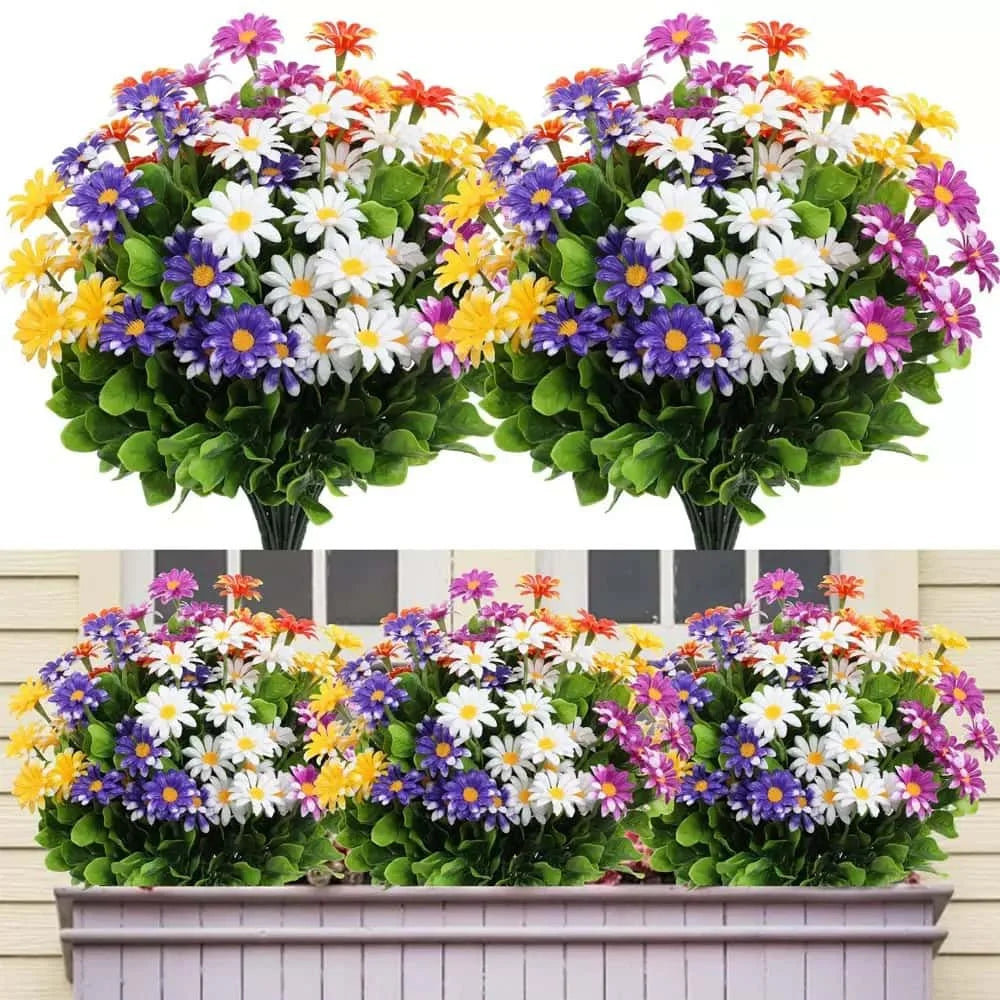 5/10 Pcs Realistic Artificial Daisy Bouquet – UV-Resistant Faux Flowers for Home, Garden, Office & Outdoor Spring/Summer Decor