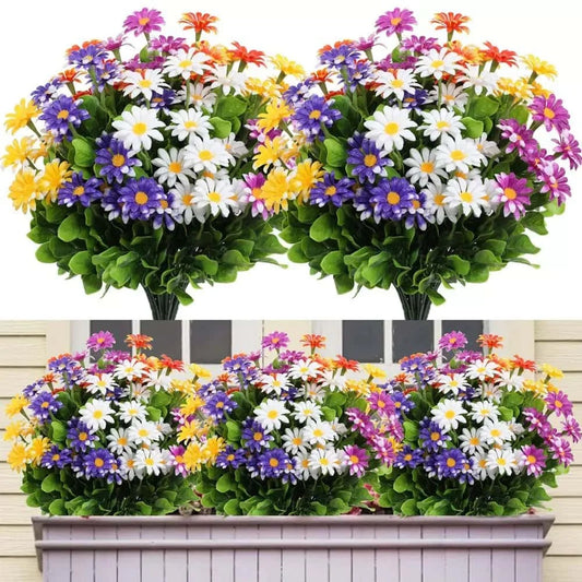 5/10 Pcs Realistic Artificial Daisy Bouquet – UV-Resistant Faux Flowers for Home, Garden, Office & Outdoor Spring/Summer Decor