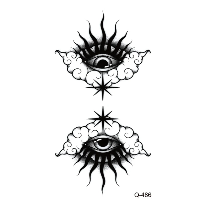Waterproof Temporary Tattoo Stickers - Mini Black Rose, Butterfly, Arrow, Flower, Wings, Maori, and Snake Designs for Wrist and Neck