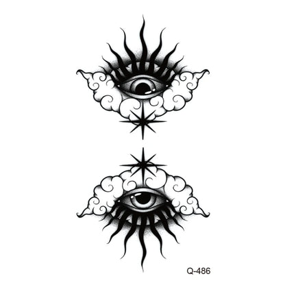 Waterproof Temporary Tattoo Stickers - Mini Black Rose, Butterfly, Arrow, Flower, Wings, Maori, and Snake Designs for Wrist and Neck