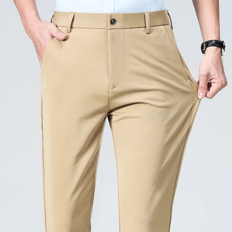 Men's Business Casual Dress Pants - Slim Formal Work Trousers for Summer & Autumn