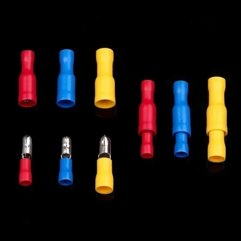 102/280/300/480PCS Assorted Wire Connector Kit – Insulated Male & Female Spade Crimp Terminals for Electrical Wiring Repairs