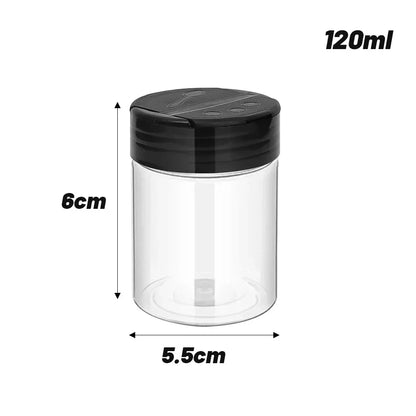 1/12x Plastic Spice Jars with Shaker Lids – Transparent Safety Bottles for Kitchen Storage