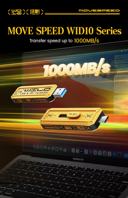 MOVESPEED USB 3.2 Gen 2 Type-C Flash Drive – 1TB/512GB/256GB/128GB High-Speed SSD Pen Drive for PC, Smartphone & Tablet