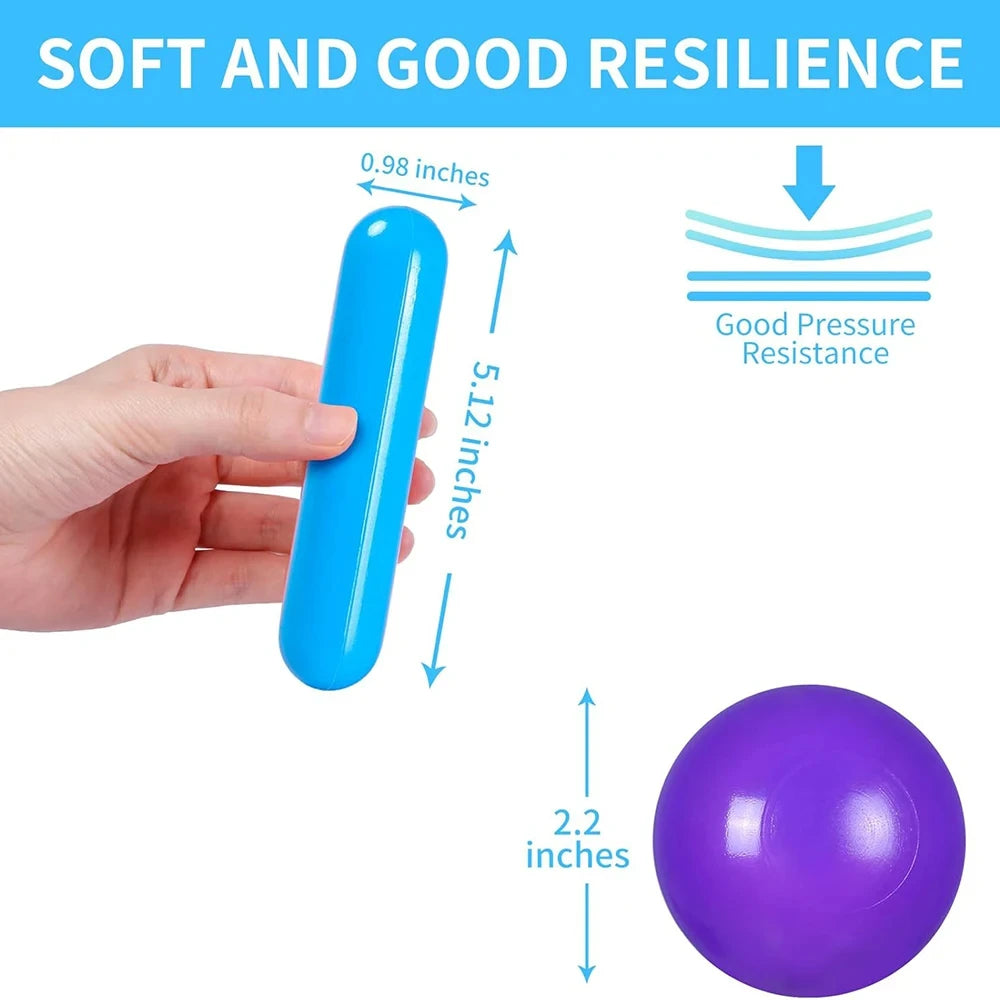 Colorful Baby Plastic Balls — Water Pool & Ocean Wave Balls with Basketball Hoop for Kids, Outdoor Tent Playhouse Toys