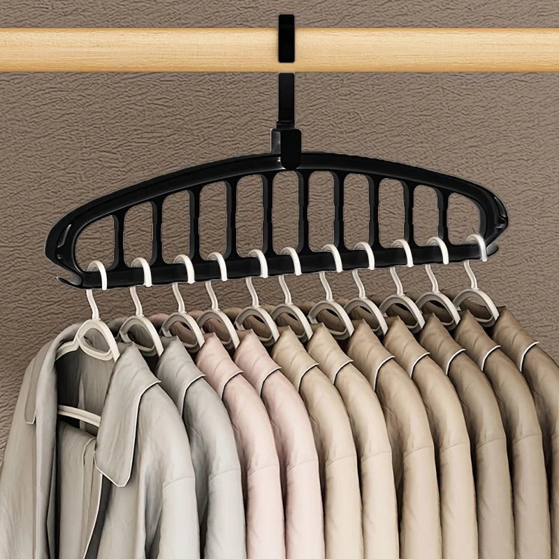 Folding Multi-Hole Clothes Hanger – Non-Slip Space-Saving Rack Organizer for Jeans, Trousers & Scarves
