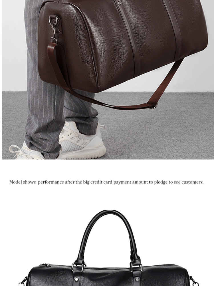 Retro Short Trip Bag – Large Capacity Sports, Motorcycle, and Training PU Waterproof Leisure Fitness Bag