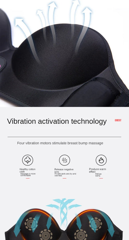 Wireless Vibration Electric Massager – Hot Compress Bra for Chest Care & Breast Firming
