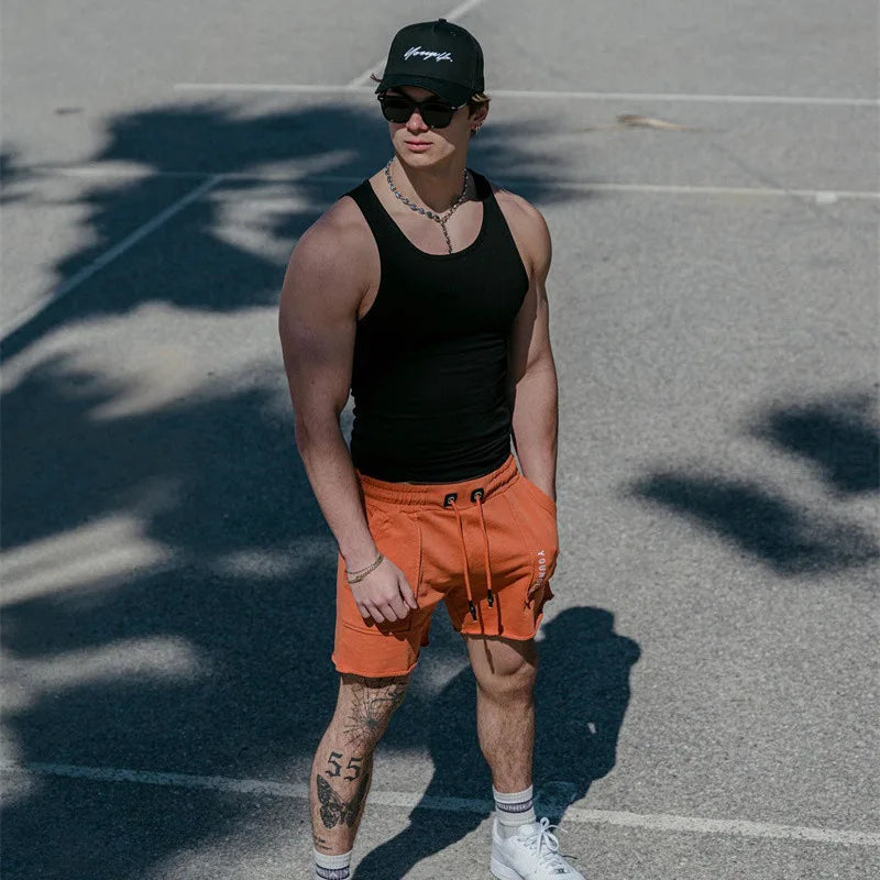 Men's Ice Silk Ribbed Muscle Vest - Slim Fit Knit Sports Tank Top for Spring Summer Fitness & Casual Wear