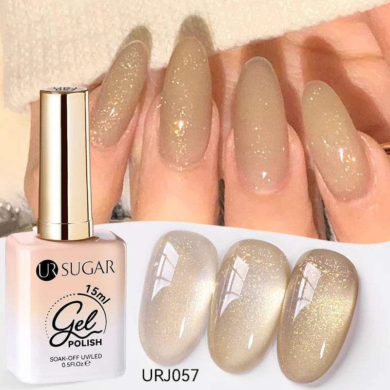 UR SUGAR 15ml Jelly Milky White Gel Polish – Translucent UV Soak Off Nail Art Varnish Semi-Permanent Fashion Nail Color