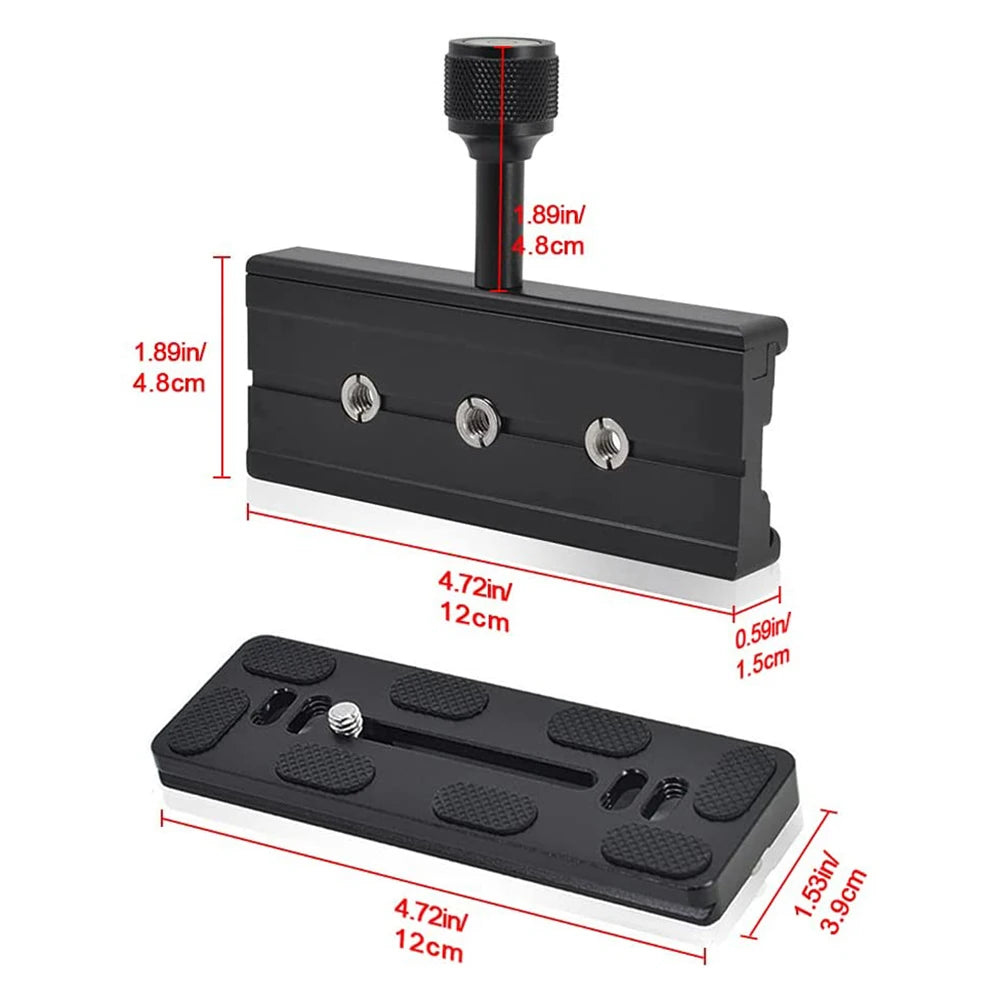 BEXIN QR120 Quick Release Camera Clamp – Arca-Swiss Tripod Mount Long Plate Lens Support Bracket Adapter Clip