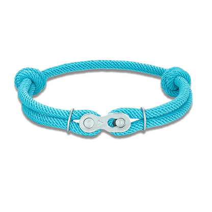 MKENDN Bicycle Chain Bracelet - Adjustable Punk Rock Nautical Rope Wristband with Magic Buckle