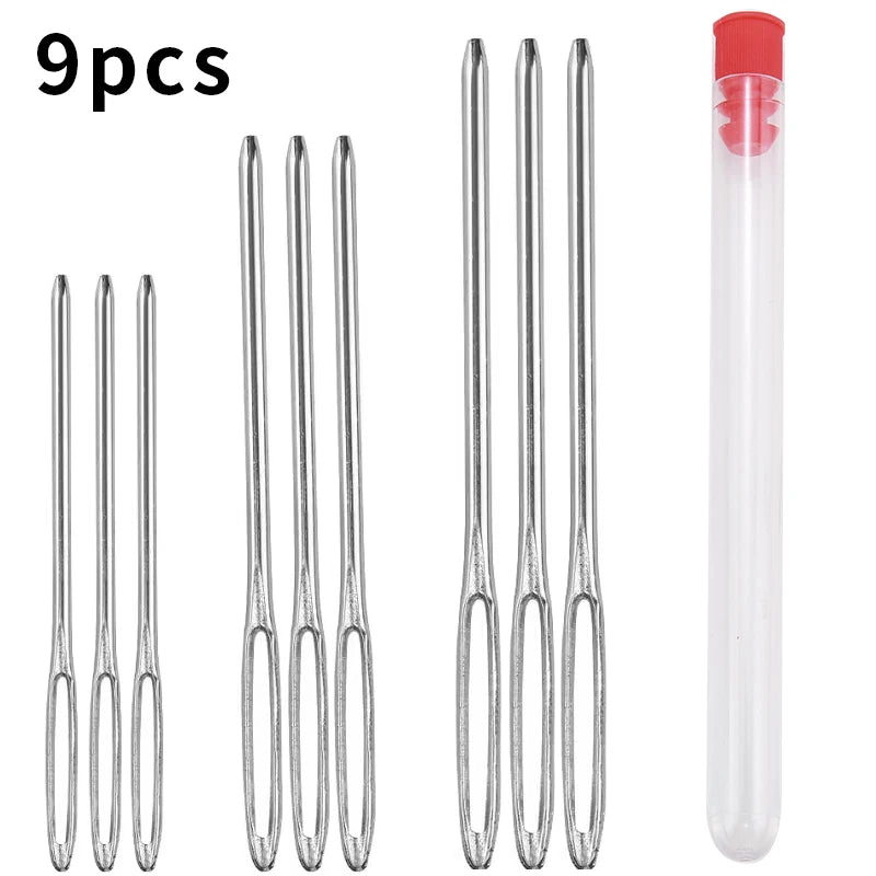 9/12/15/20Pcs Large Eye Blunt Sewing Needles Set in Storage Tube – Cross Stitch, Knitting, Embroidery & Yarn Threading Needles for Crafts and Sewing Projects