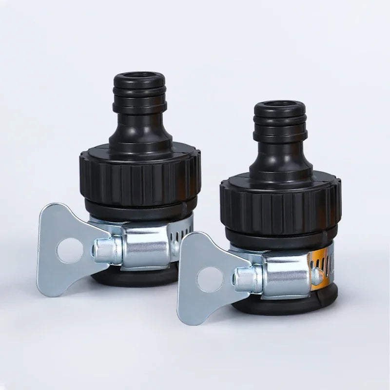 2PC Universal Faucet Adapter Set - Plastic Hose Fittings with Quick Connect for Car Wash & Garden Irrigation