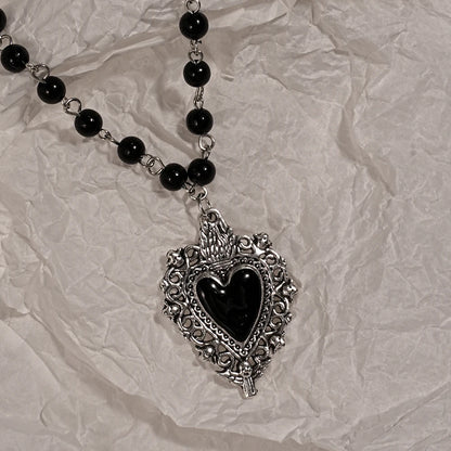 Y2K Cross Love Pendant Necklace - Sweet Cool Girl Personalized Jewelry for Everyday Wear