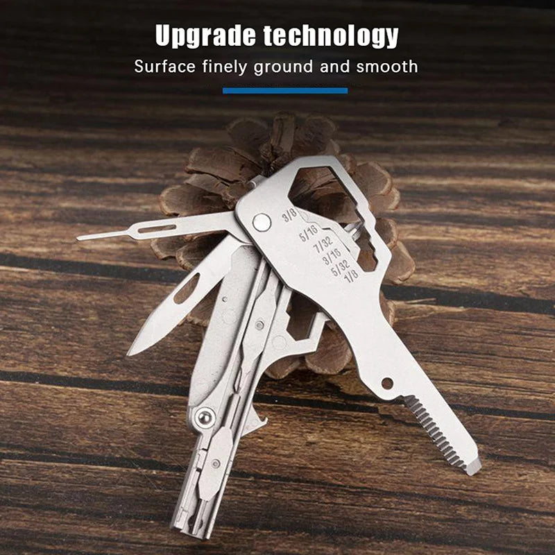 Mini Stainless Steel Keychain Multi-Tool - Compact Emergency Repair Tool for Outdoor, Home & Drone Use