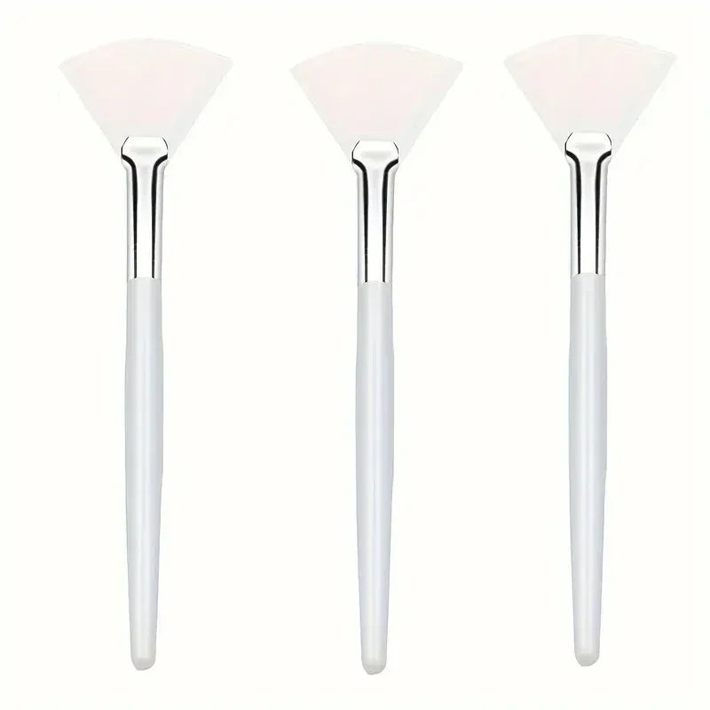 Facial Mask Applicator Brushes - Soft Fan-Shaped Flat Head Cosmetic Brushes for Skincare and Beauty Tools